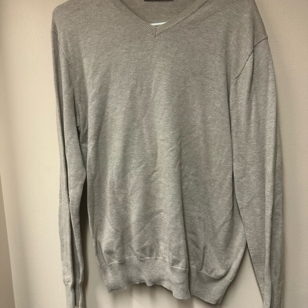 J. Crew Light Gray V-Neck Sweater for‎ Men